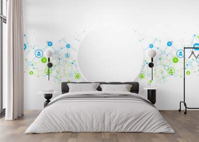 Social media vector background. Network concept. Wall mural