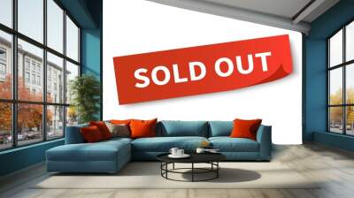 Sold out square sticker banner. Sold sign. Vector illustration. Wall mural