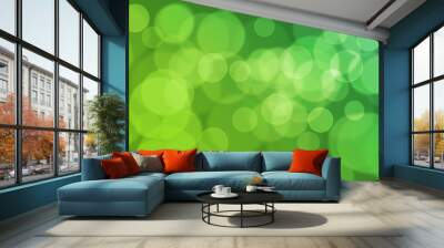 Green Bokeh Light Background Wall mural