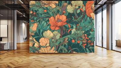 style Exotic floral pattern wallpaper texture Wall mural