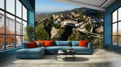 Aerial view of the El Castell de Guadalest in Alicante, Spain Wall mural