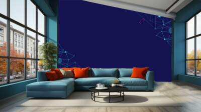 Template for science and technology presentation. Plexus style background. Wall mural