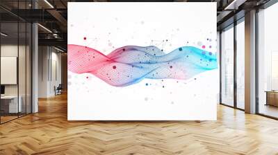 The abstract wave is made in a frame style in a bright gradient color. Template for science and technology presentation. Wall mural