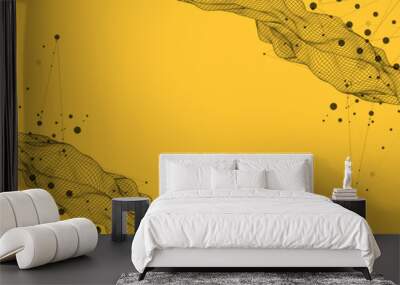 The abstract wave is made in a frame style. Template for science and technology presentation. Wall mural