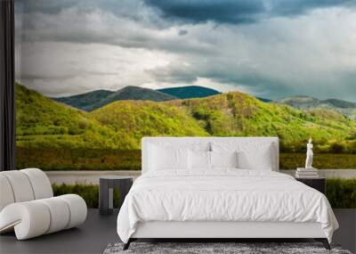 panoramic view of mountains in springtime. slovakia Wall mural