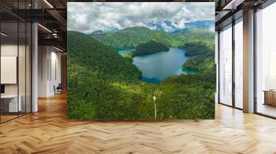 Lake in the mountains among the rainforest and jungle. Balinsasayao Twin Lakes Natural Park. Negros, Philippines Wall mural