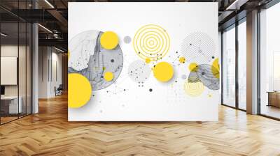 Trendy abstract wireframe background. Modern science or technology art elements. Surface illustration. Vector. Wall mural