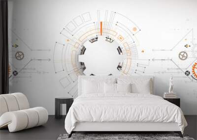 Vector illustration, Hi-tech digital technology and engineering Wall mural