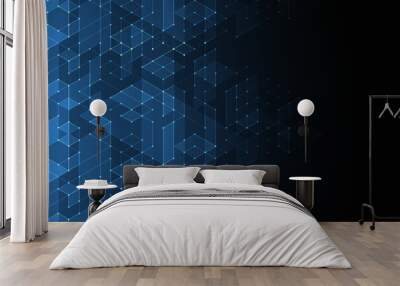 Vector illustration. Digital technology and engineering isometric background. Wall mural