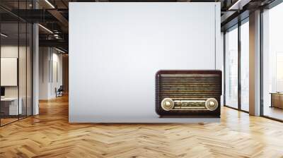 Vintage radio receiver on empty background 3d illustration Wall mural