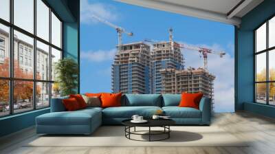 new high-rise buildings under construction Wall mural