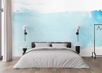 watercolor paint stain texture blue Wall mural