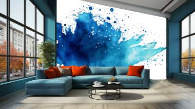 watercolor stain blue paint splatter Generative AI Wall mural