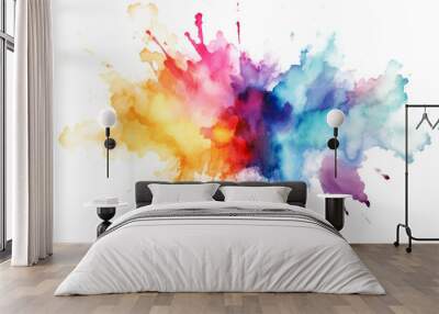 Watercolor stain with paint splatter Wall mural