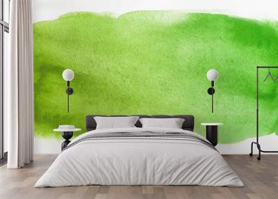 Watercolor texture stain green with water color blots and wet paint Wall mural