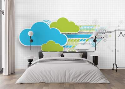 Web cloud banner template. Wall mural