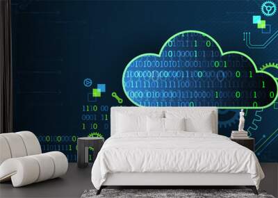 Web cloud technology, business abstract background. Wall mural