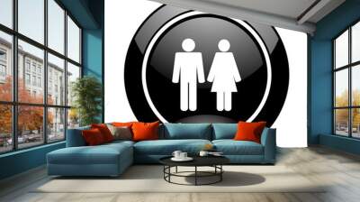 couple black glossy icon Wall mural