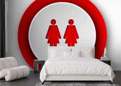 couple red modern web icon on white background Wall mural