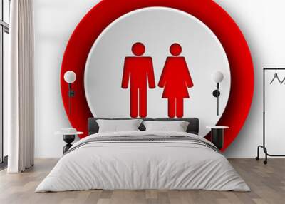 couple red modern web icon on white background Wall mural