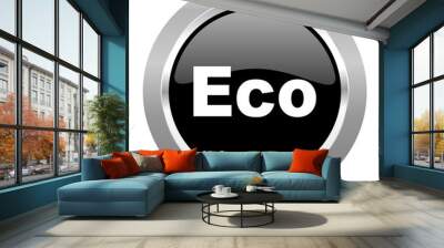 eco black metallic chrome web circle glossy icon Wall mural