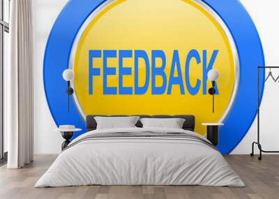 feedback blue yellow icon Wall mural