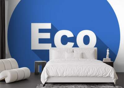 Flat design blue eco web vector icon Wall mural