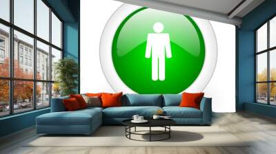 man web button Wall mural