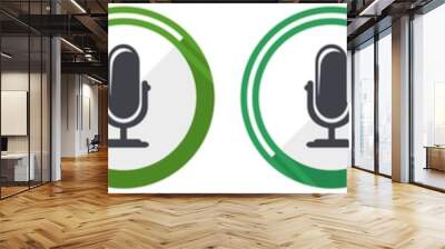 Microphone icon set, flat design vector illustration in 6 colors options for webdesign and mobile applications Wall mural