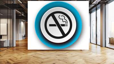 no smoking blue modern web icon on white background Wall mural