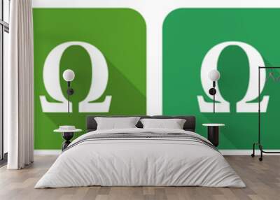 Omega icon set, flat design vector illustration in 6 colors options for webdesign and mobile applications Wall mural