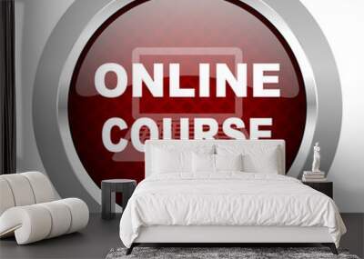 online course red glossy web icon Wall mural