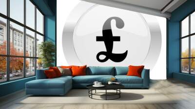 pound silver glossy web icon Wall mural