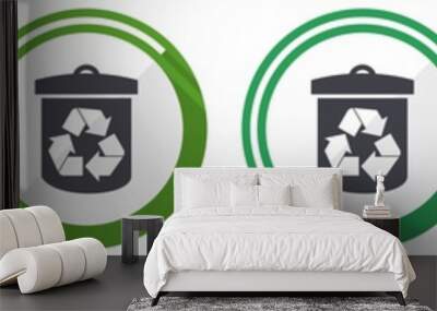 Recycle icon set, flat design vector illustration in 6 colors options for webdesign and mobile applications Wall mural