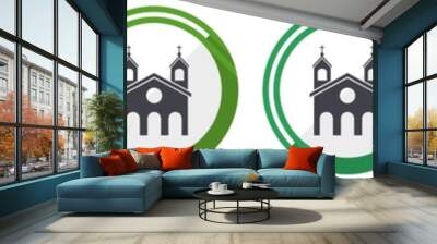 Religion, church icon set, flat design vector illustration in 6 colors options for webdesign and mobile applications Wall mural