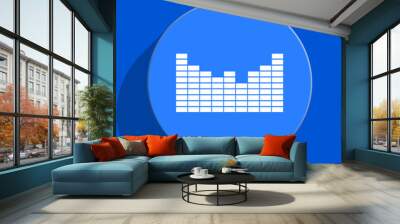 sound blue web flat icon Wall mural