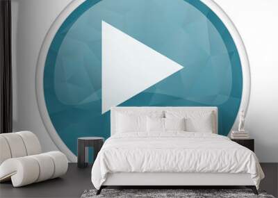 Video brillant crystal design round blue web icon. Wall mural