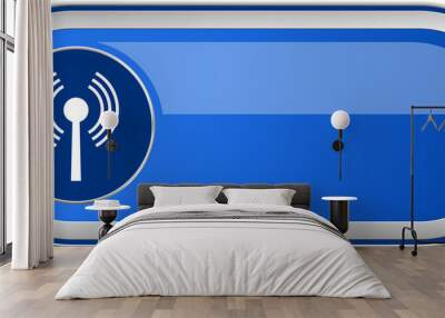 Wifi long blue web and mobile apps banner isolated on white background. Wall mural