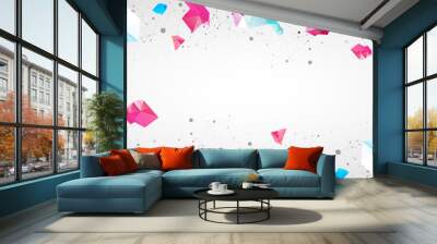 Wireframe background with plexus effect. Futuristic vector illustration. Wall mural