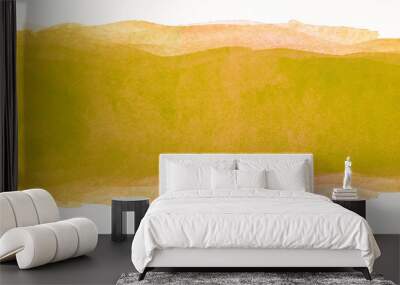 yellow rectangular strip of watercolor is not a white background. For the design element with a place for text. Wall mural