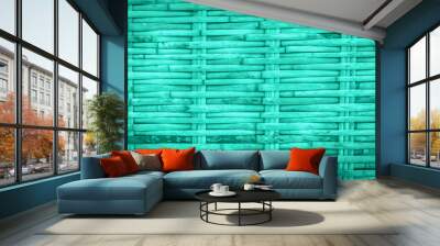 Blue Bamboo wooden pattern background Wall mural