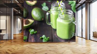 Avocado and spinach smoothies Wall mural