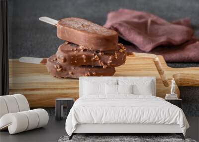 Chocolate-covered vanilla ice cream bars Wall mural