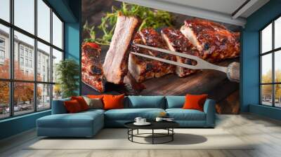 Grilled pork ribs Wall mural