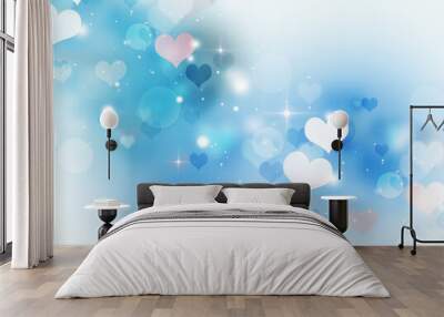 bright blue lovely valentines day of love Wall mural