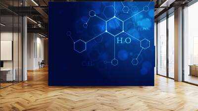 Science Blue Background Wall mural