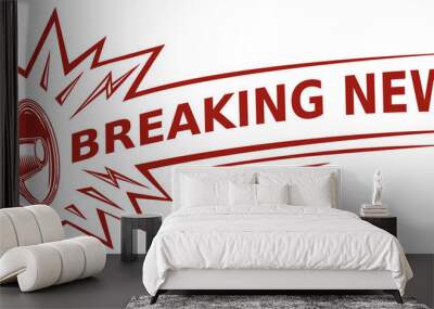 Breaking news - monochrome advertising sign with megaphone Wall mural