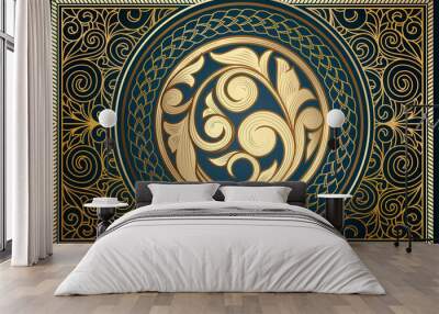 golden ornate decorative vintage design Wall mural