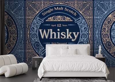 Scotch whisky - ornate vintage decorative label Wall mural