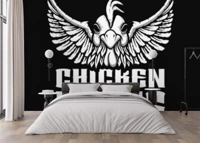 chicken wings restaurant logo vector illustration Wall mural